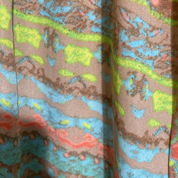 Kenji Crochet Boho Beach bohemian long Maxi Dress Blue Pink Yellow Size 12 - Picture 10 of 15